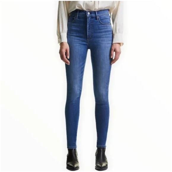 Denim Forum The Lola High Rise Skinny Cropped Jeans Womens Size 29 Blue Stretch - Picture 1 of 11